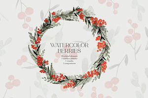 Watercolor berries