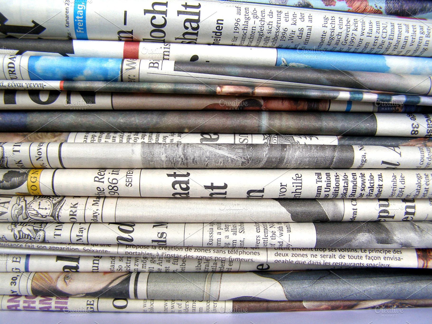 Newspaper stock photograph