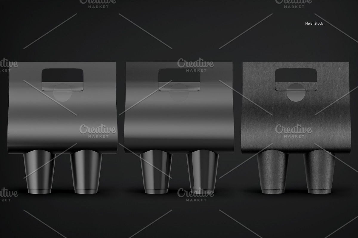 Coffee Cups and Holder Mockups Front, a Cups & Container Mockup by HelenStock (Photo 7 of 9)