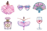 Ooh La La Paris Watercolor Clipart, an Illustration by SinaCreation (Thumbnail 4 of 5)