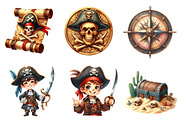Pirate clipart - Watercolor, an Illustration by CreationArt (Thumbnail 4 of 5)