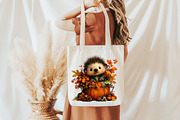 Whimsical Autumn Hedgehog Clipart, a Seasonal Illustration by Designworld (Thumbnail 10 of 10)