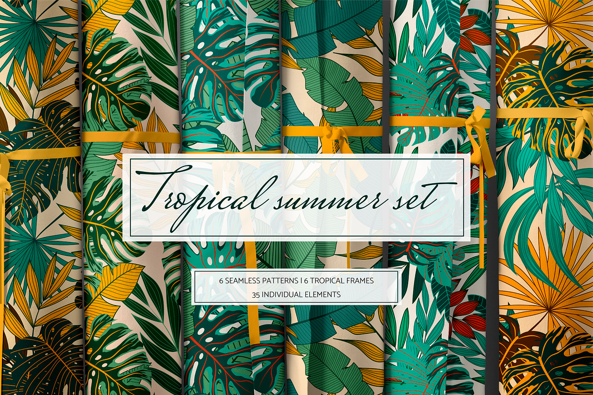 Tropical seamless patterns & leaves, a Pattern Graphic by EltaMaxArt (Photo 2 of 12)