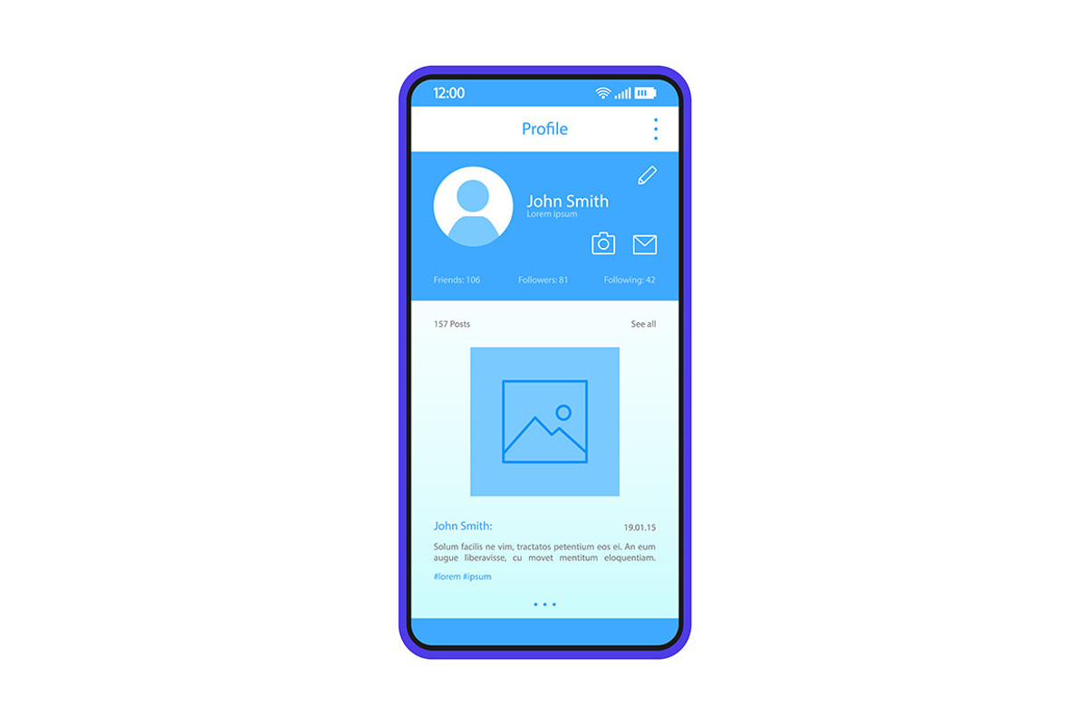 Social media app interface template, a Templates & Theme by IMG Visuals