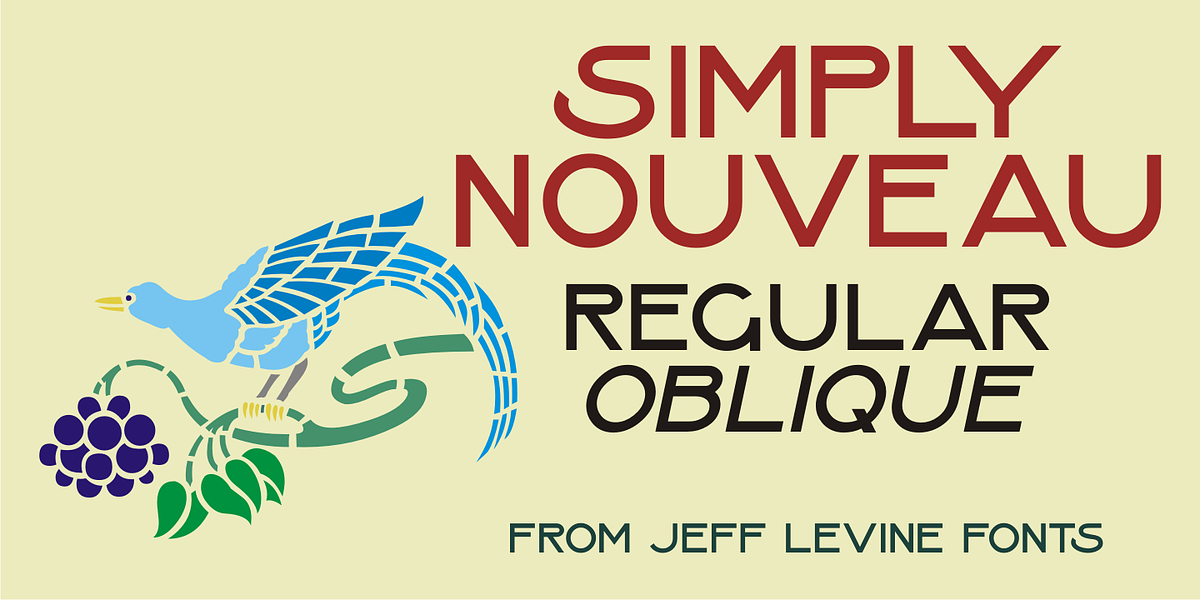 Simply Nouveau JNL, a Sans Serif Font by Jeff Levine Fonts