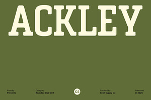 CS Ackley – Slab Serif Font, a Slab Serif Font by Craft Supply Co.