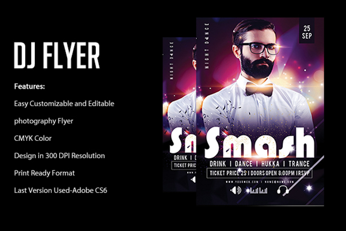 DJ Flyer Template, a Flyer Template by VaaniDesigns