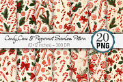Candy Cane & Peppermint Seamless Pat, a Pattern Graphic by Design Market (Thumbnail 1 of 4)