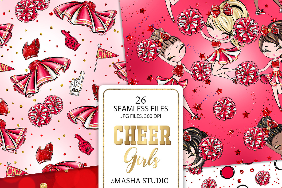Cheerleader Repeatable Patterns, a Pattern Graphic by Masha  Studio (Photo 4 of 8)