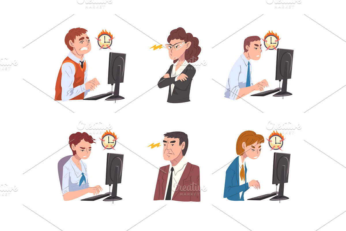 Man and Woman Office Worker Failed, a Person Illustration by TopVectors