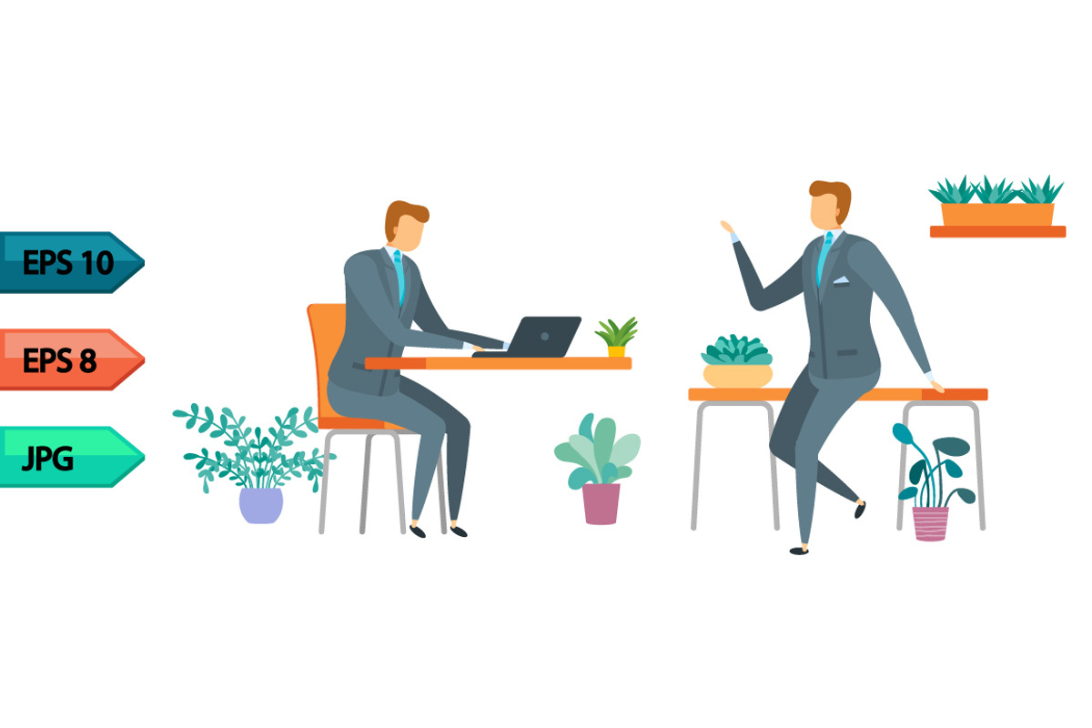 Vector business character poses set, an Object Graphic by julia_musdotter (Photo 13 of 15)