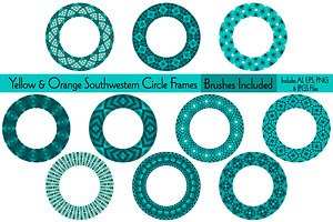 Blue Southwestern Circle Frames