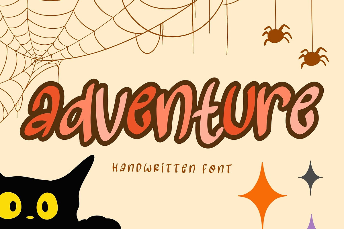 Adventure is a cute handwritten font, a Handwritten Font by Brown Cupple (Photo 1 of 6)