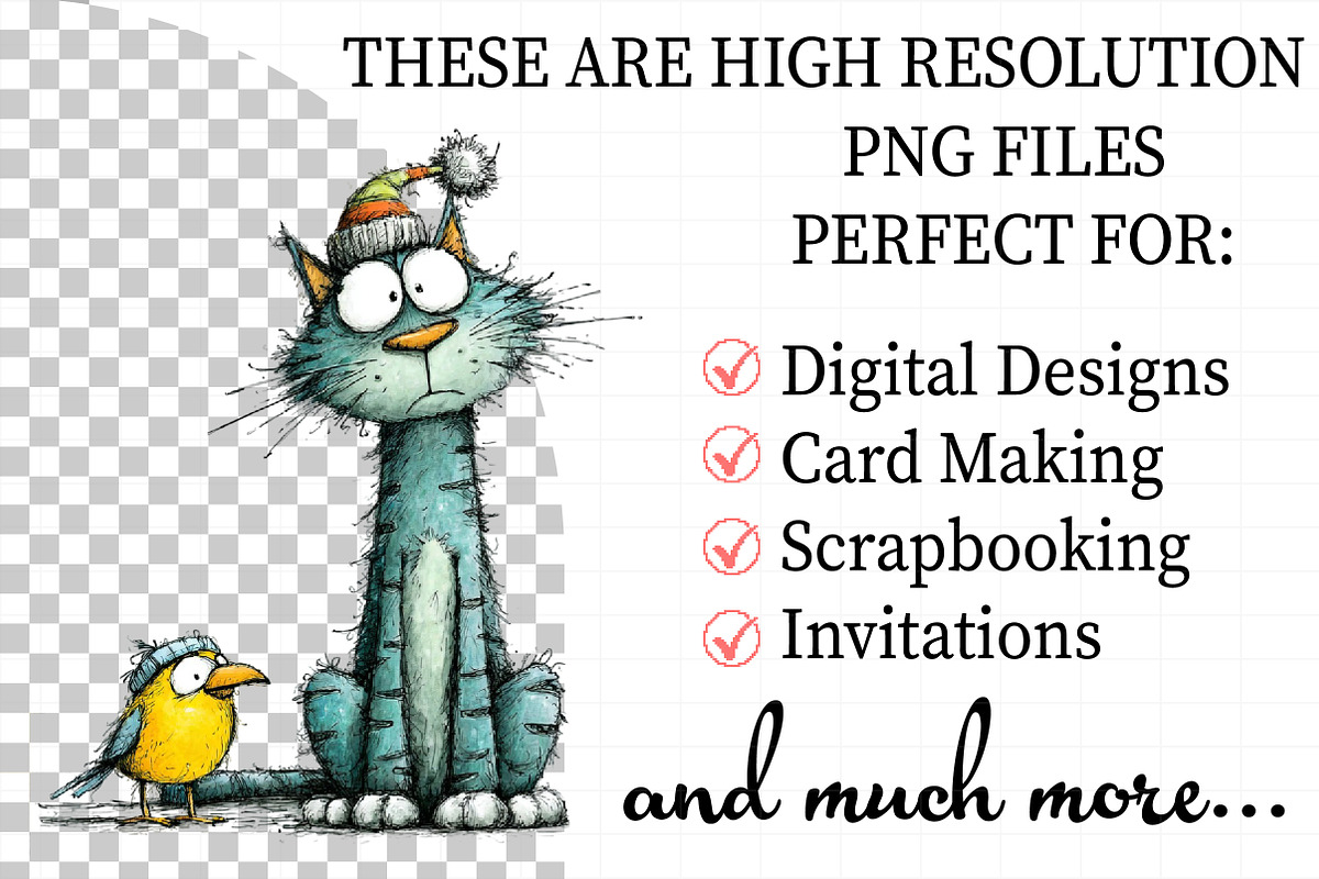 Cat And Bird Christmas Clipart, an Illustration by Daily.Designs (Photo 2 of 5)