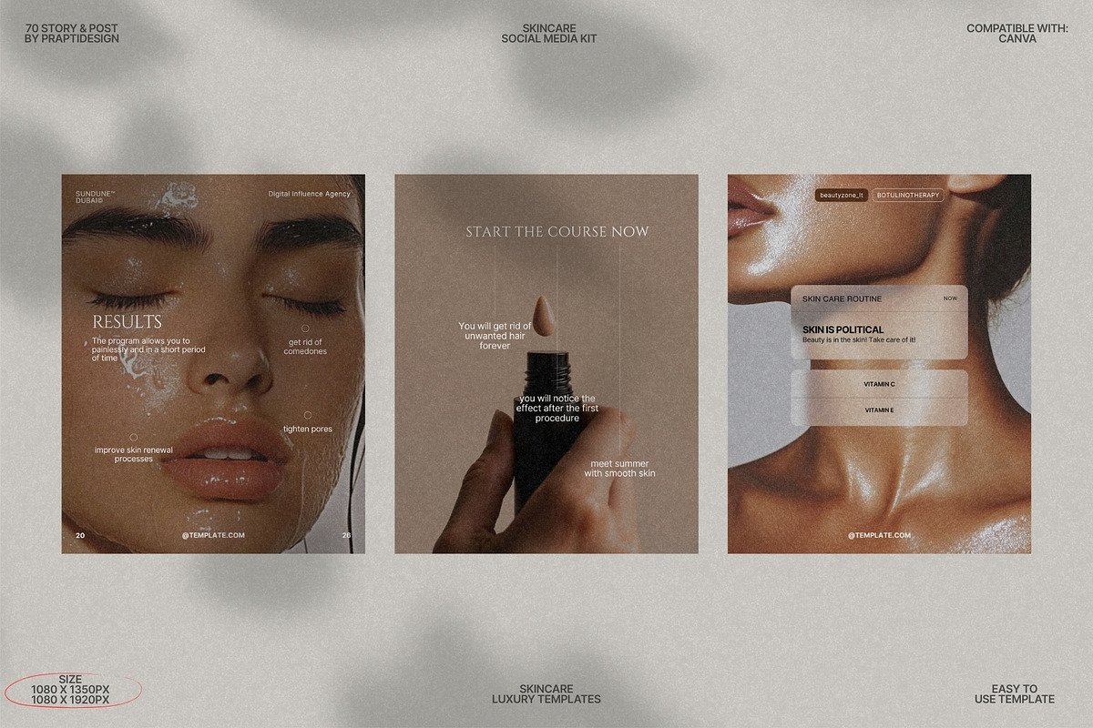 Skincare Story & Post Kit Canva preview 8