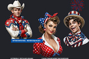4th of july Patriotic Characters V1, a Person Illustration by ThatsDesignArt (Thumbnail 3 of 12)