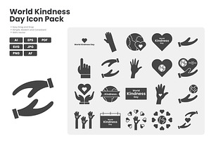 World Kindness Day Icon Pack, a Solid Icon by erifqizeicon