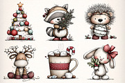 Whimsical Christmas Clipart Bundle, an Illustration by Dream Creation (Thumbnail 3 of 7)