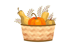 Basket autumn harvest icon. Grocery, a Food Illustration by the8monkey