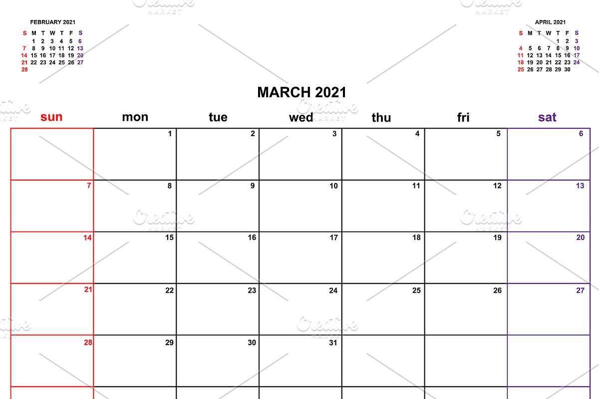 Calendar Planner 2021, a Flyer Template by art789 studio (Photo 3 of 13)