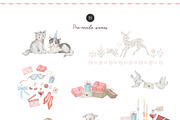 Whimsical Love Watercolor clipart, a Decorative Illustration by Kreker Kate (Thumbnail 7 of 11)