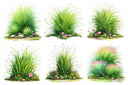 Watercolor Spring Green Grass Clipar, an Illustration by Daily.Designs (Thumbnail 4 of 8)