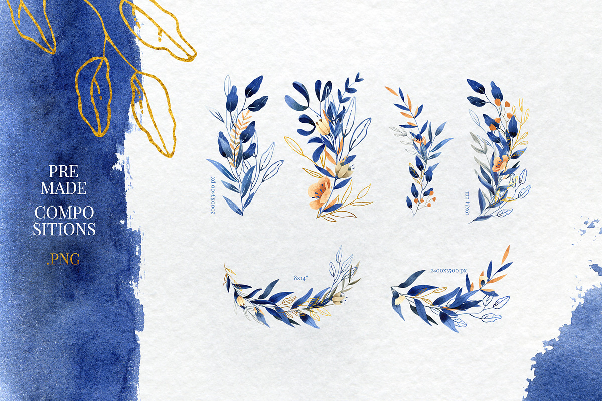 Deep Blue Alphabet Watercolor Set, a Work Illustration by Julia M. Watercolor (Photo 10 of 17)