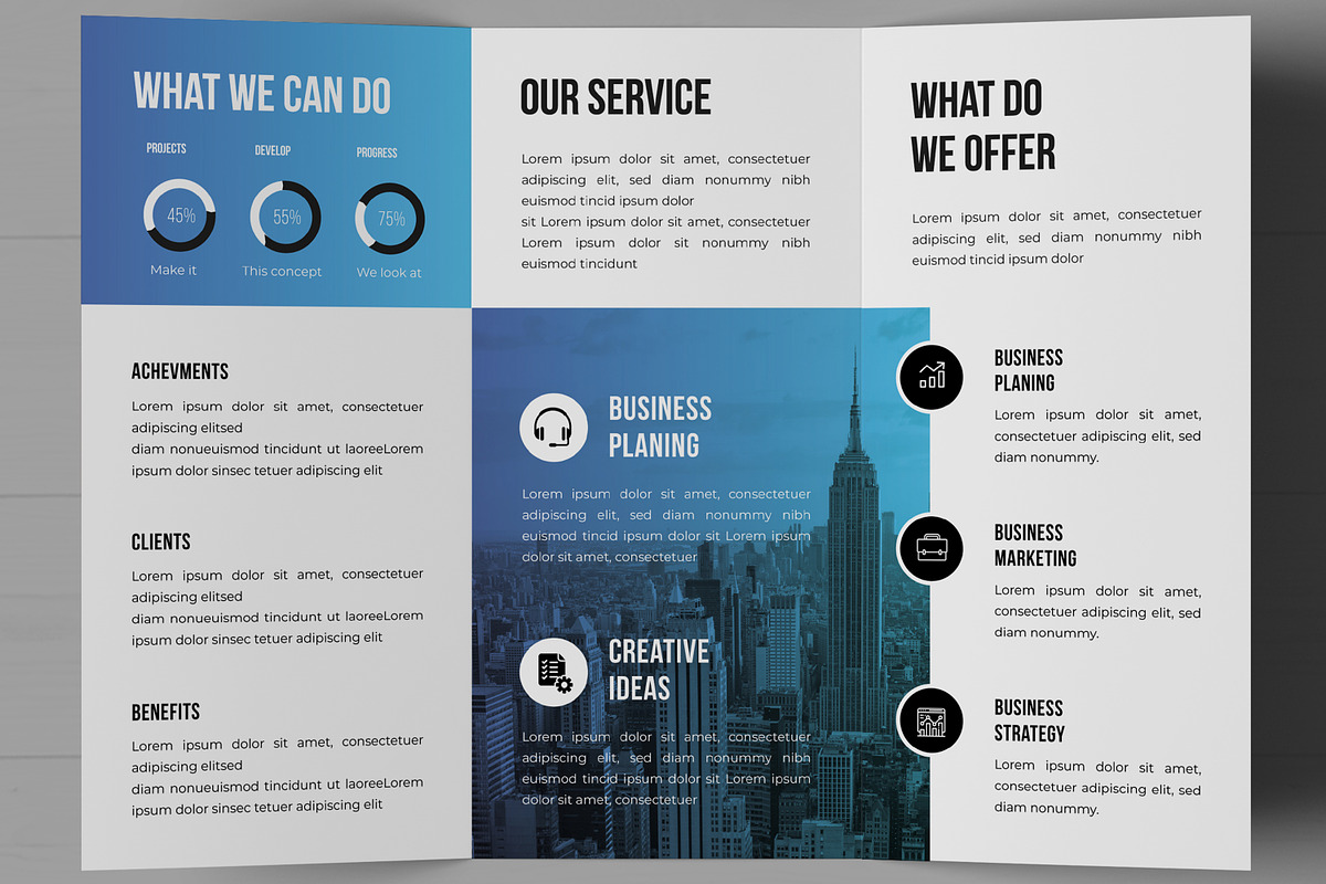 Tri Fold Business Brochure Layout, a Brochure Template by MightyDesign (Photo 3 of 7)