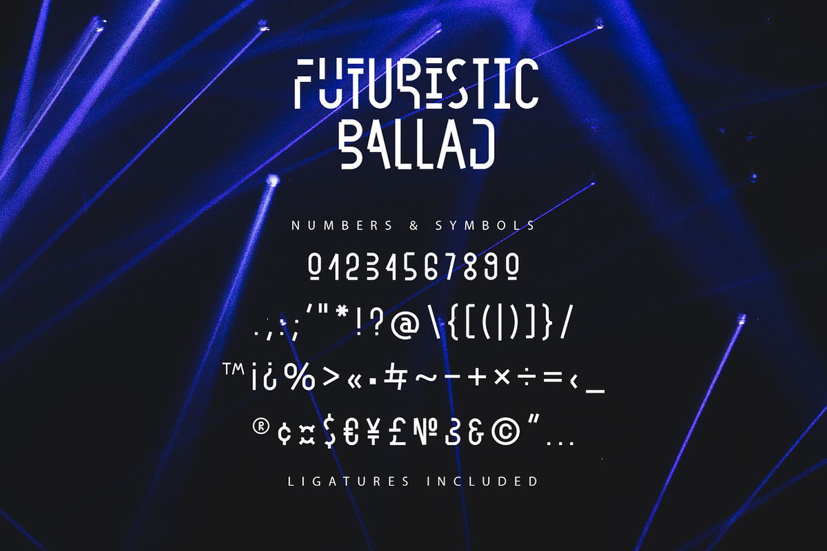Futuristic Ballad, a Sans Serif Font by chekart (Photo 9 of 9)