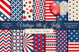 Retro Fourth of July, a Pattern Graphic by Paper Farms