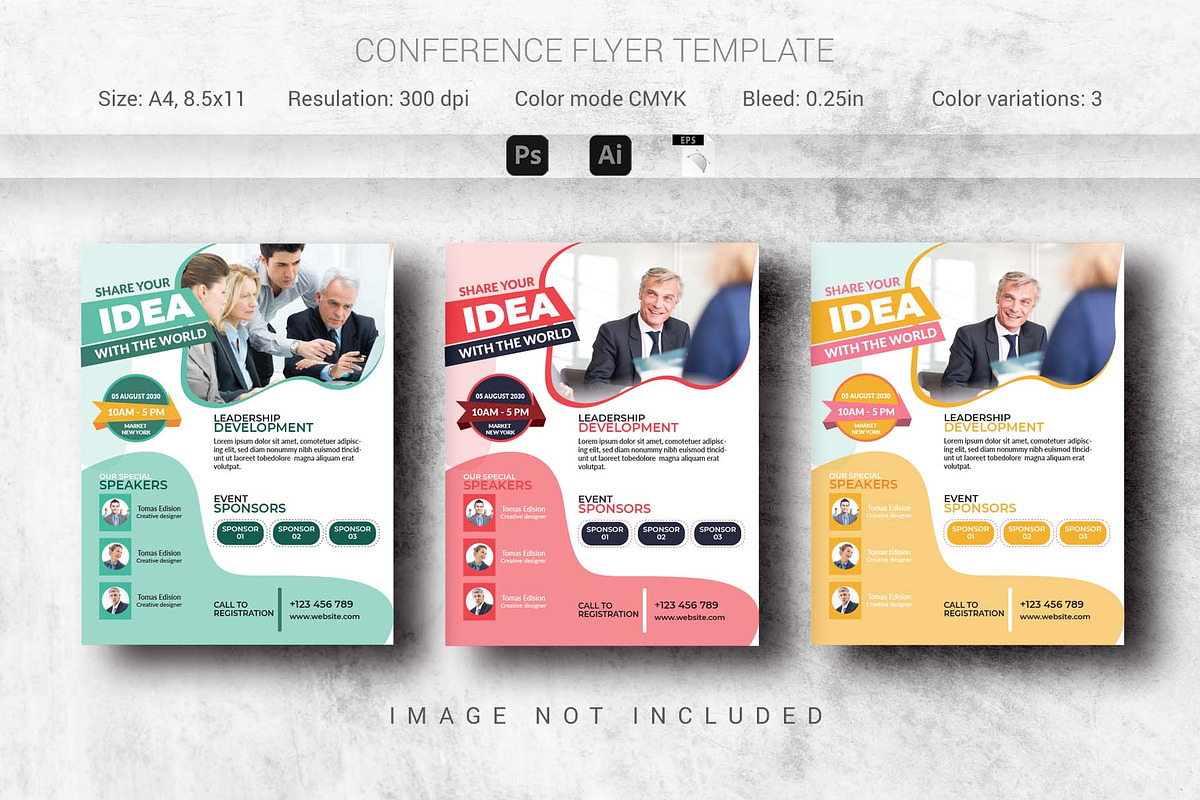 Conference Flyer Template, a Flyer Template by Creativpixl (Photo 1 of 5)