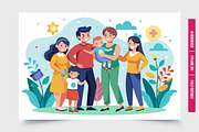 Happy Family Gathering Outdoors, an Illustration by Tanuart (Thumbnail 3 of 3)