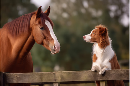 Collie dog horse day. Generate Ai, an Animal Photo by Ylivdesign