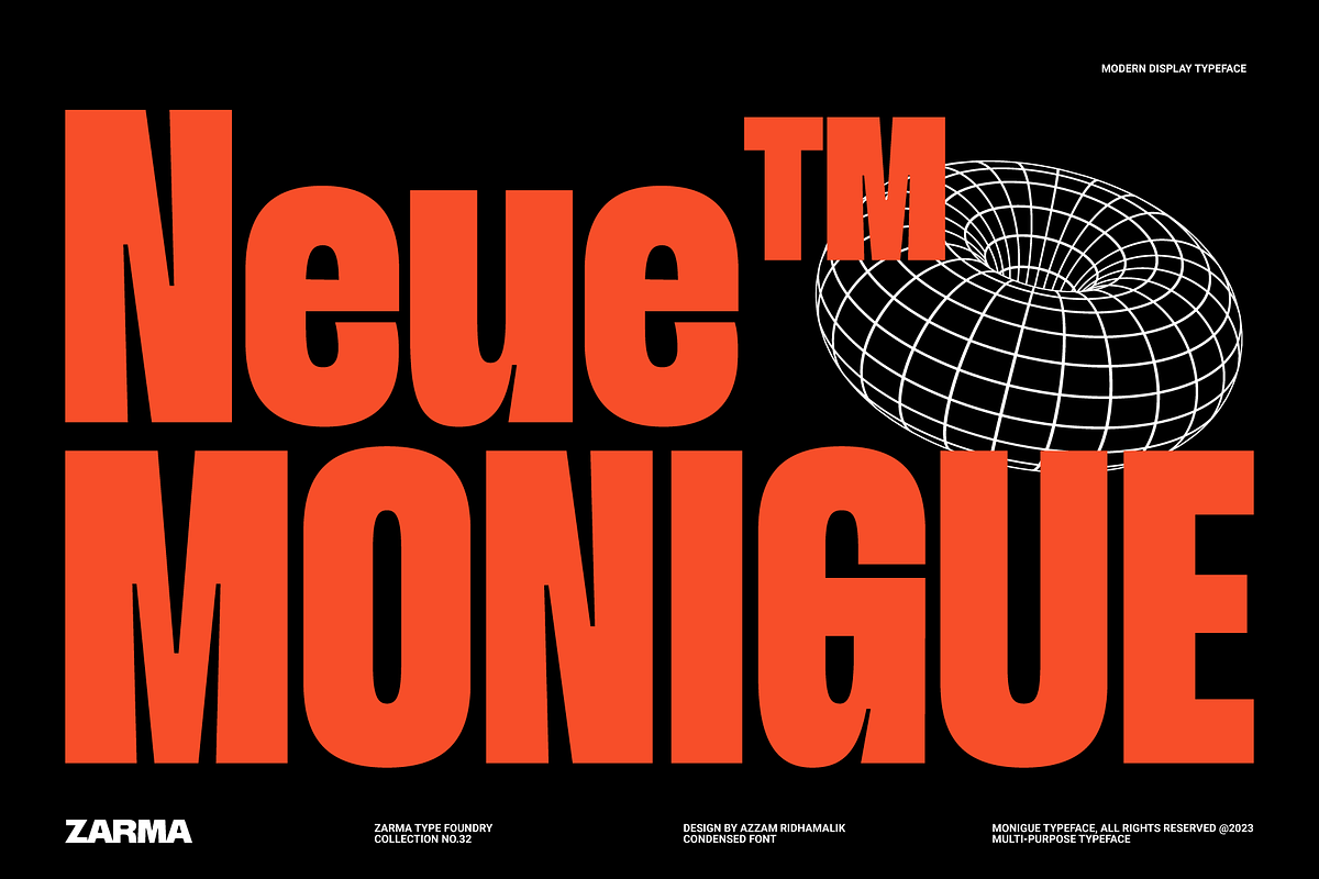 Monigue - Condensed Sans Serif Font, a Sans Serif Font by Zarma Type (Photo 1 of 11)