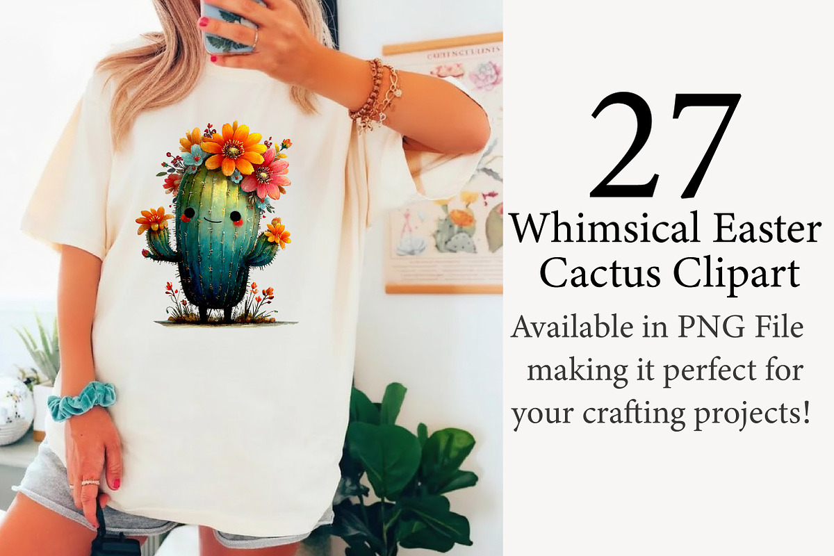 Whimsical Easter Cactus Clipart, an Illustration by Designworld (Photo 2 of 7)