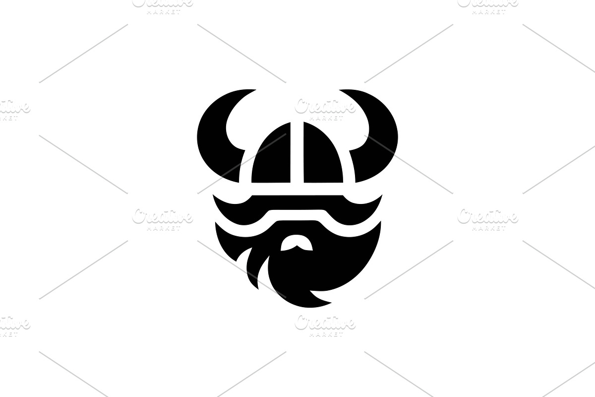 Viking Logo Black And White Design, a Branding & Logo Template by Vectorium Studio (Photo 1 of 2)
