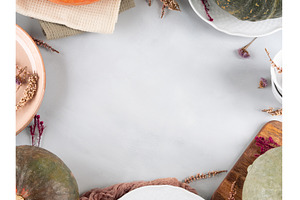 Autumn thanksgiving table setting, a Food & Drink Photo by Lifemorning