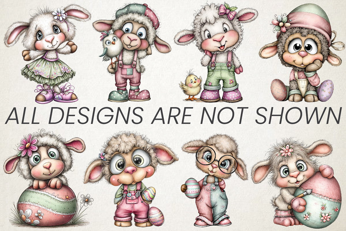 Quirky Easter Lamb Clipart Bundle, an Animal Illustration by RobertsArt (Photo 5 of 5)