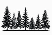 Majestic pine trees silhouette, an Illustration by Amazin_art (Thumbnail 11 of 11)