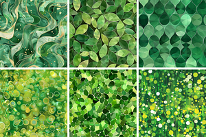 Green Shimmers Seamless Patterns