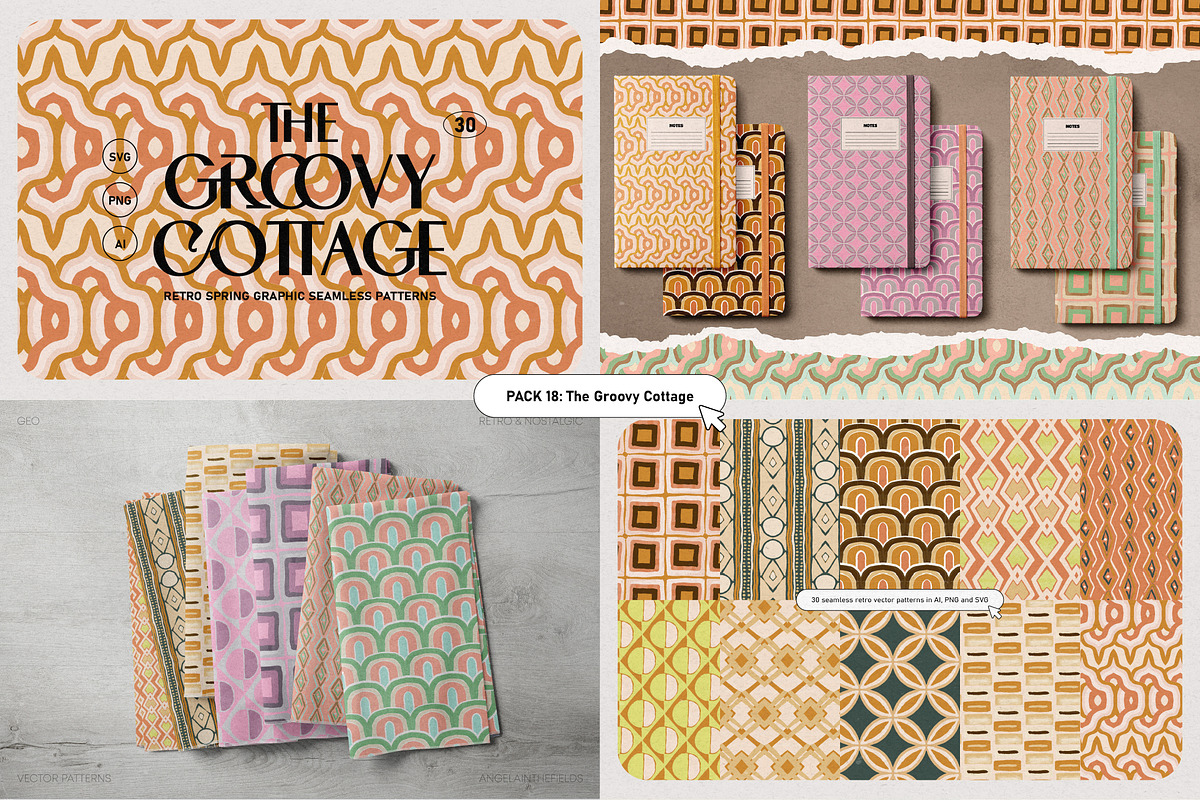 Retro Pattern Library 80% OFF, a Pattern Graphic by angelainthefields (Photo 20 of 25)