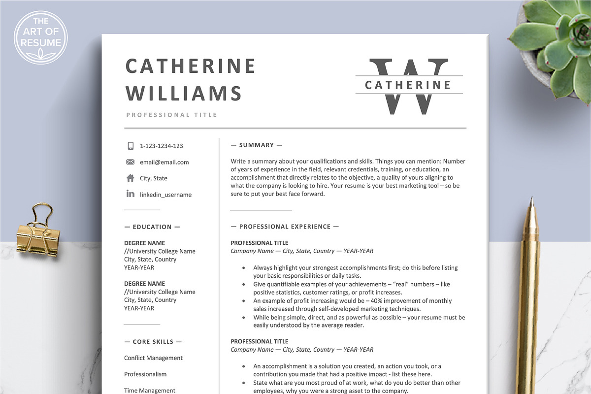 Executive Resume, Business Resume CV, a Resume Template by The Art of Resume (Photo 1 of 8)