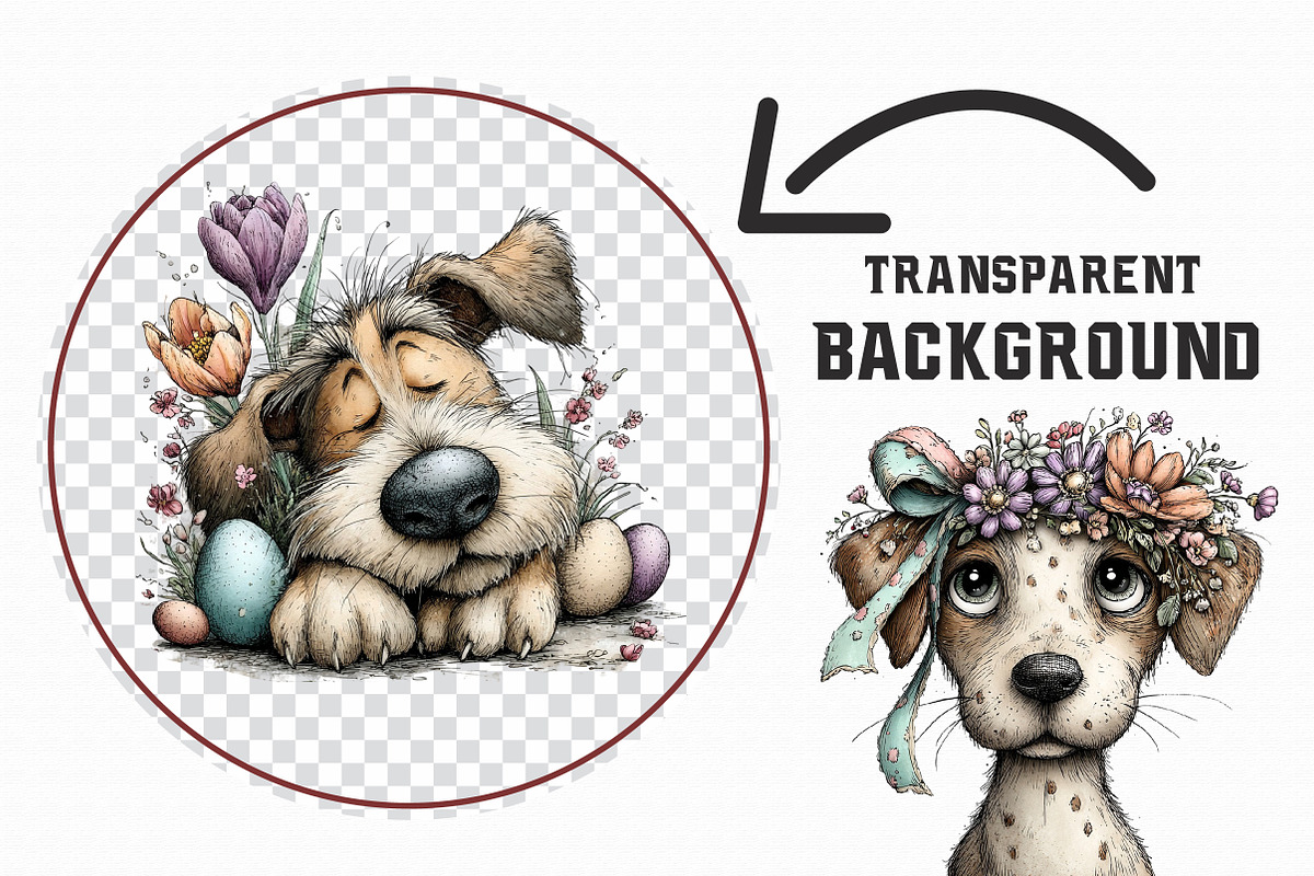 Whimsical Easter Dogs Clipart, an Illustration by Libby Wishes (Photo 3 of 6)