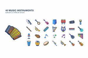 Music Instruments icon set