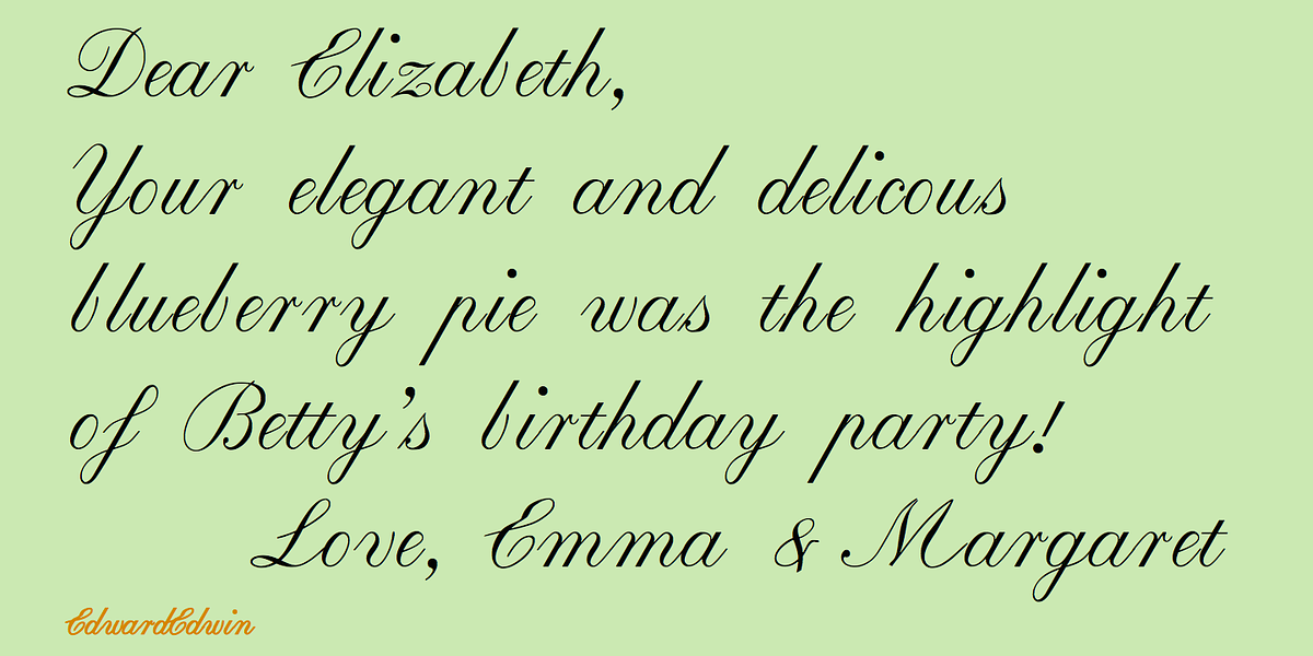 EdwardEdwin, a Script Font by Ingrimayne Type (Photo 2 of 7)
