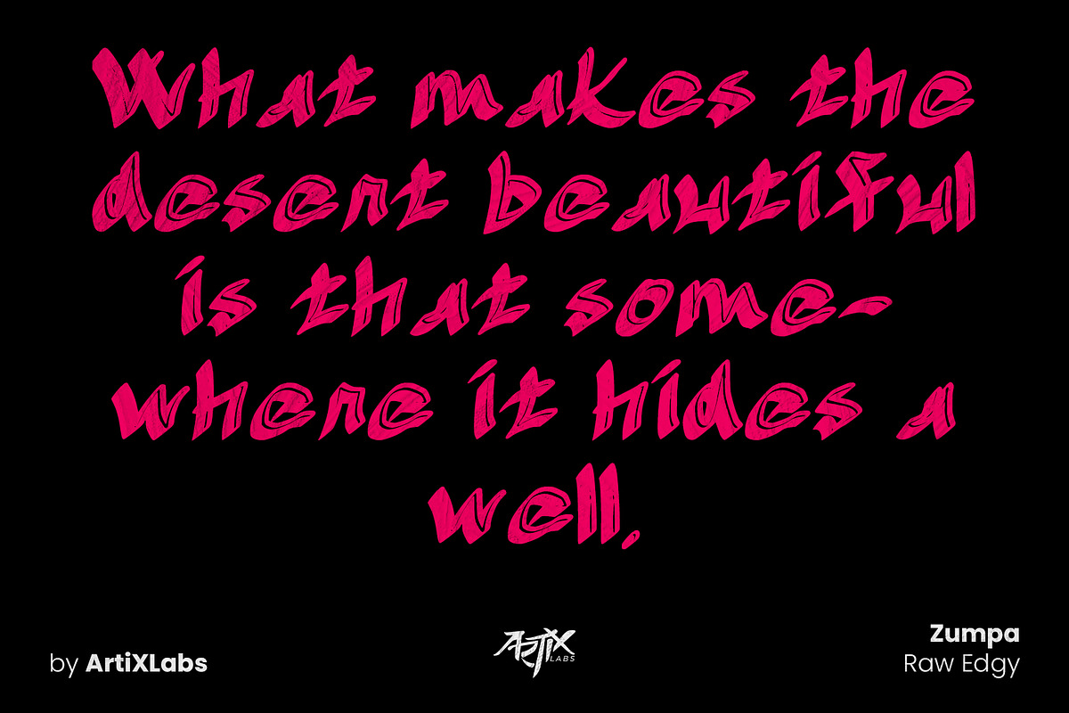 Zumpa Sharp Raw Edgy Display Font, a Handwritten Font by ArtiXLabs (Photo 3 of 10)