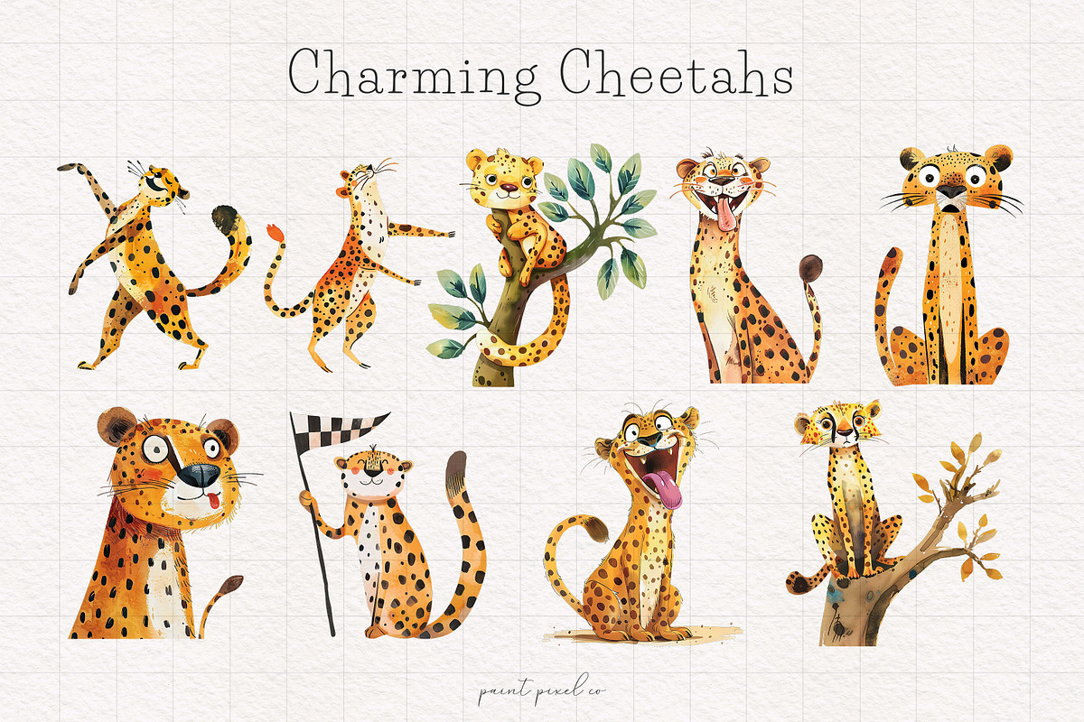 Quirky Safari Animal graphics, an Animal Illustration by PaintPixelCo (Photo 9 of 18)