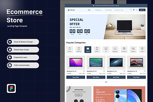 Electronic Ecommerce Store Template, a Landing Page Template by UXcelerate Studio