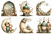 Watercolor Ramadan Mubarak Clipart, an Illustration by Black Bird Studio (Thumbnail 3 of 5)