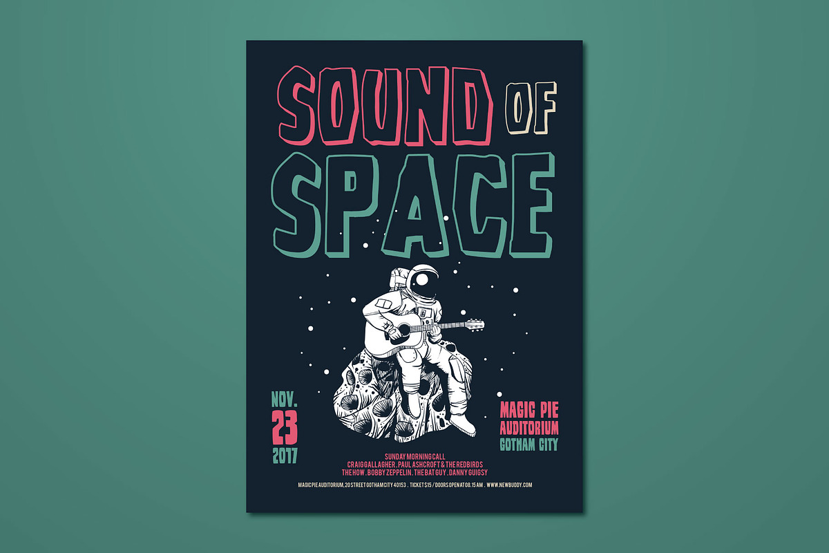 Hand Drawn Astronaut Guitarist Flyer, a Flyer Template by ashenterprise (Photo 1 of 3)